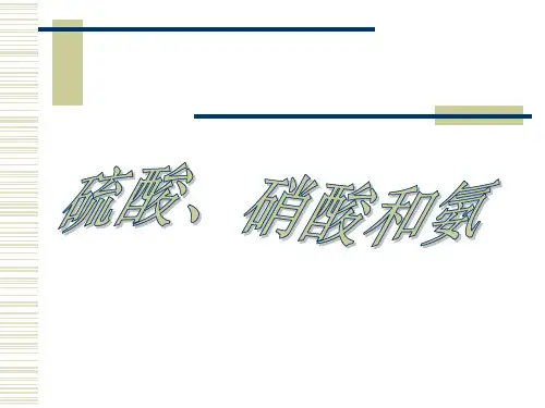 高中化学(人教版必修一)教学课件：4.4氨硝酸硫酸