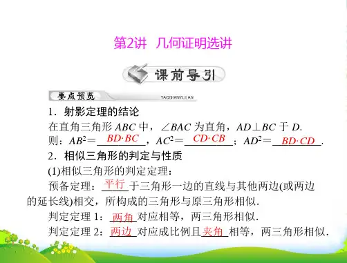 高考数学复习向导第十八章 第2讲 几何证明选讲选讲课件 理