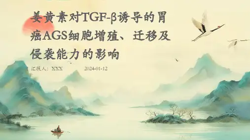 姜黄素对tgf-β诱导的胃癌ags细胞增殖、迁移及侵袭能力的影响PPT演示课件
