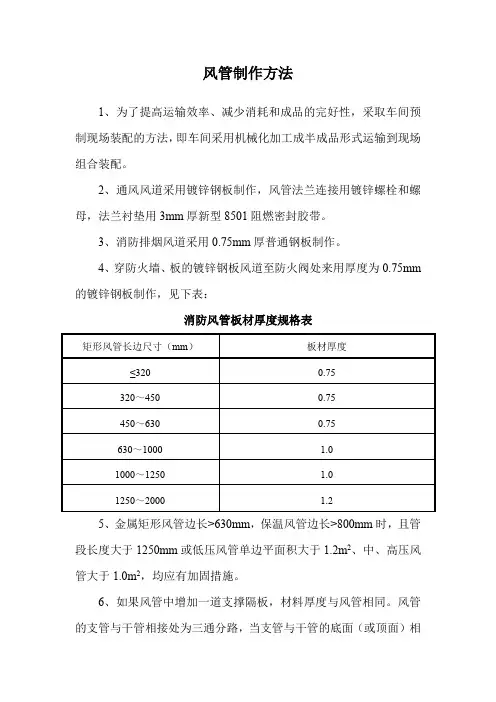 风管制作方法