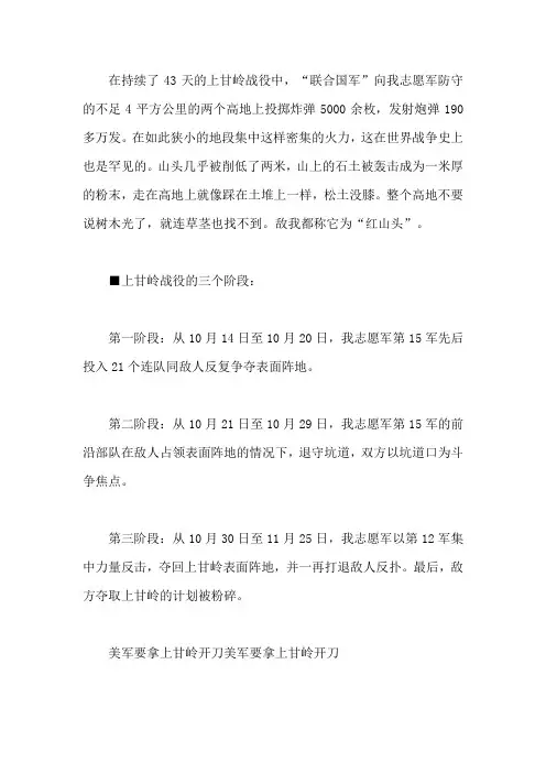 上甘岭战役