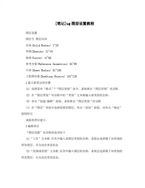 [笔记]ug图层设置教程