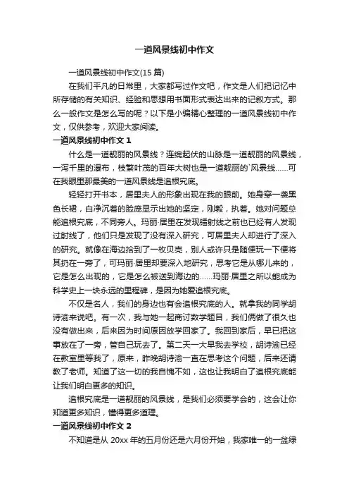 一道风景线初中作文