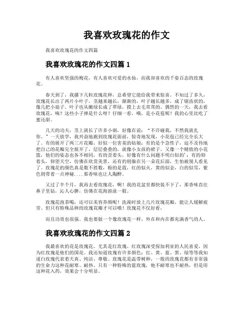 我喜欢玫瑰花的作文