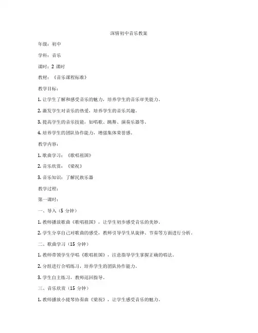 深情初中音乐教案