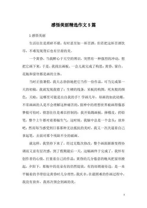 感悟美丽精选作文5篇