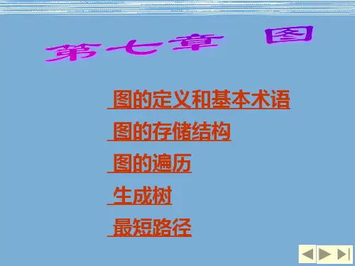 图的定义和基本术语图的存储结构图的遍历生成树最短路径