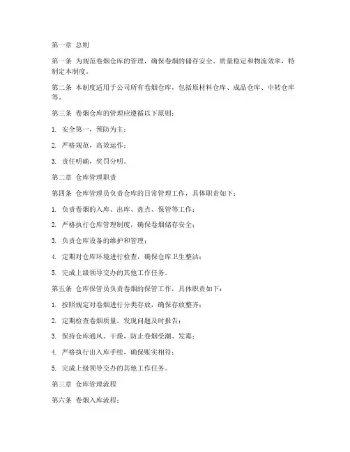 卷烟仓库管理制度及流程
