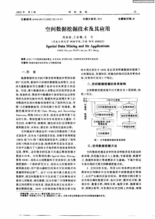 空间数据挖掘技术及其应用