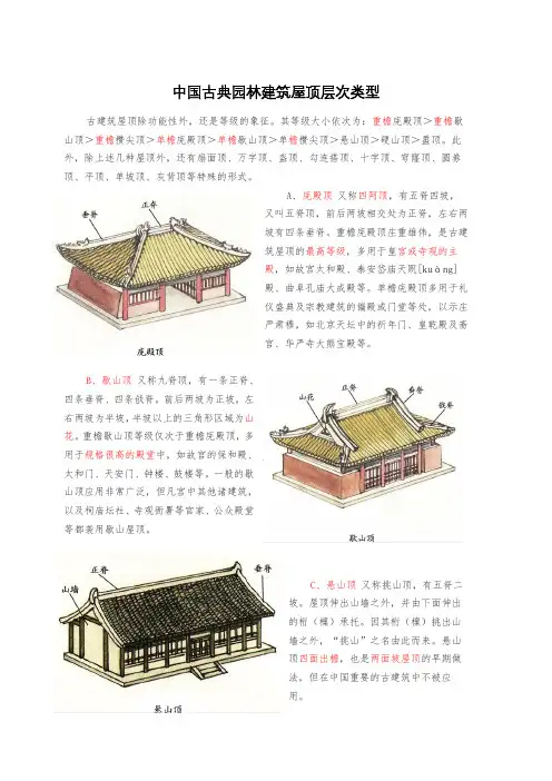 中国古典园林建筑屋顶层次类型