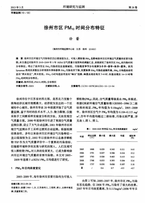 徐州市区PM10时间分布特征