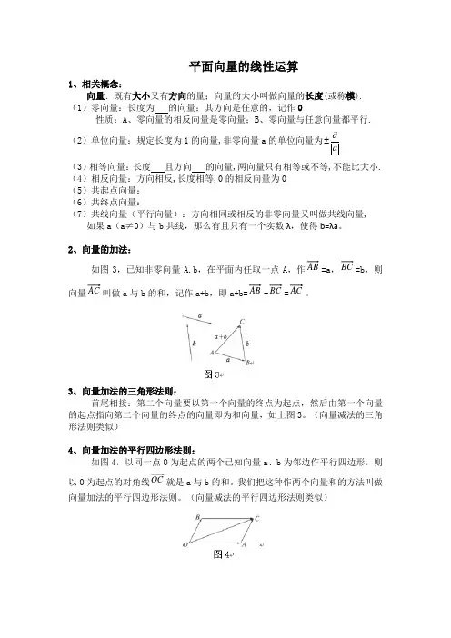 平面向量的线性运算