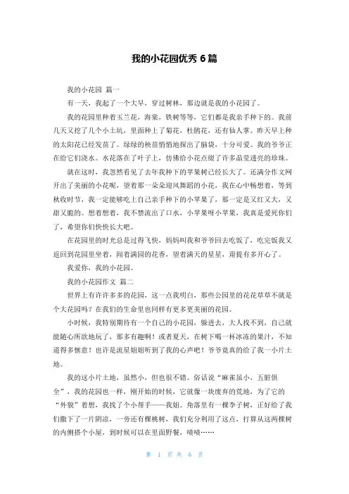 我的小花园优秀6篇
