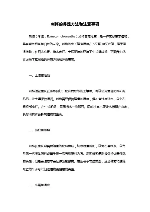 刺梅的养殖方法和注意事项