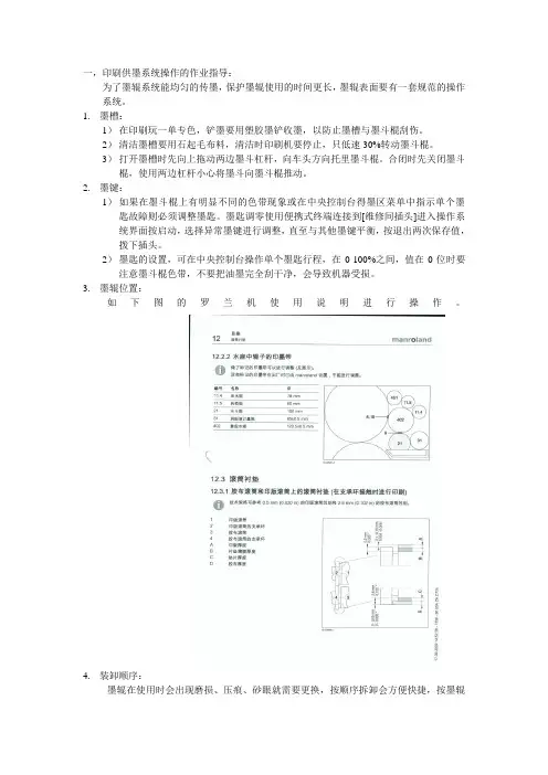 印刷供墨系统操作的作业指导