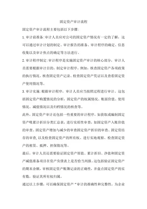 固定资产审计流程