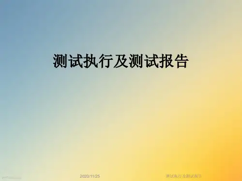 测试执行及测试报告