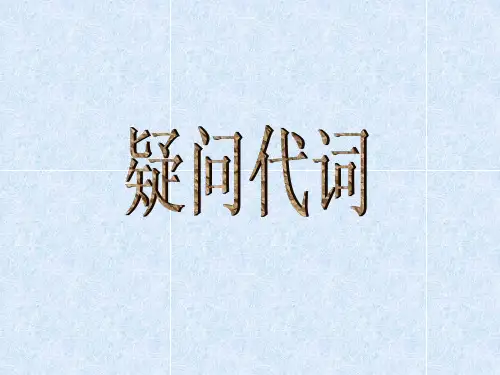 疑问代词用法详解