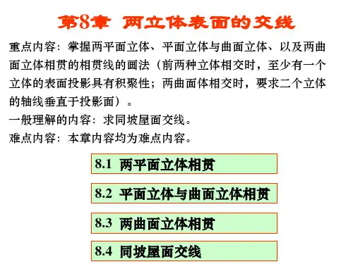 画法几何与土木建筑制图 第8章  两立体表面的交线