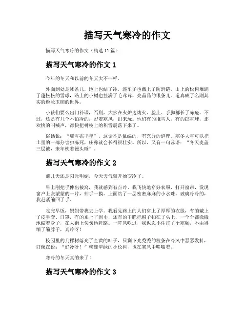 描写天气寒冷的作文