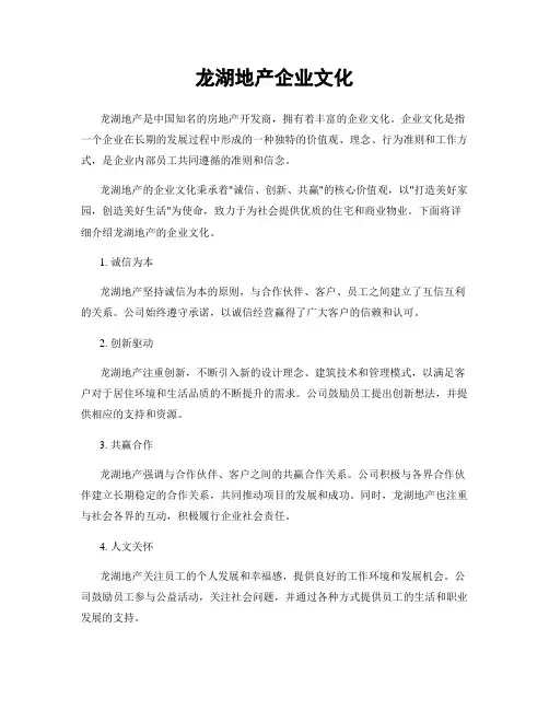 龙湖地产企业文化