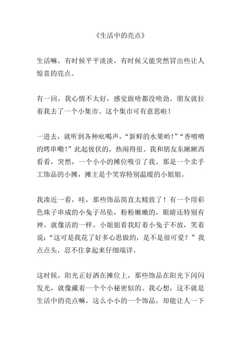 生活中的亮点作文