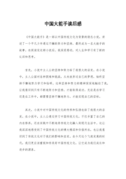 中国大能手读后感