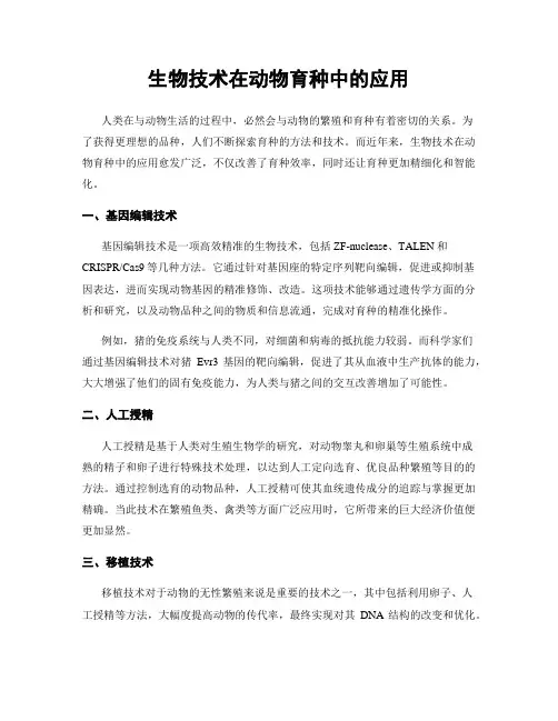 生物技术在动物育种中的应用