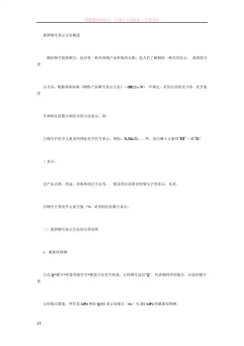 我国钢号表示方法概述2
