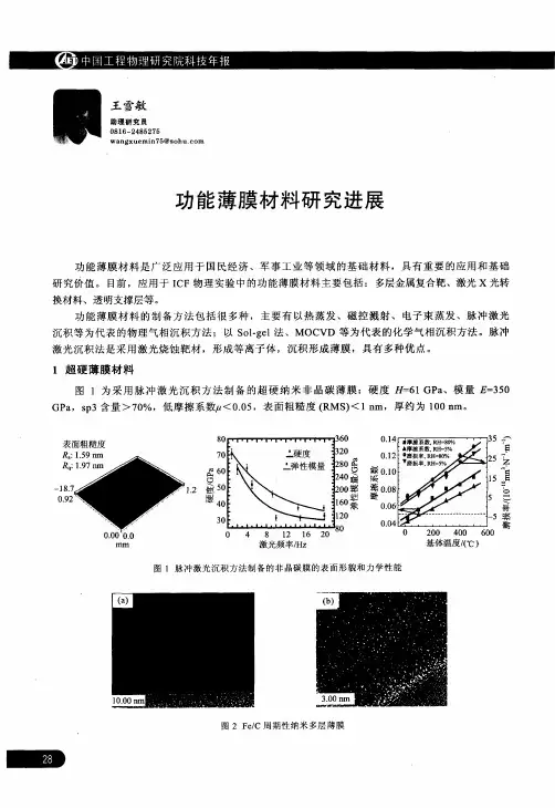 功能薄膜材料研究进展