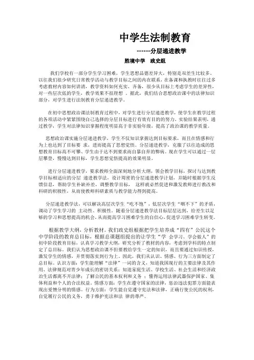 初中法制教育-----分层递进教学