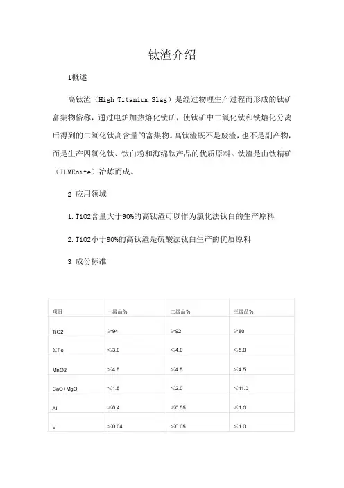 钛渣介绍