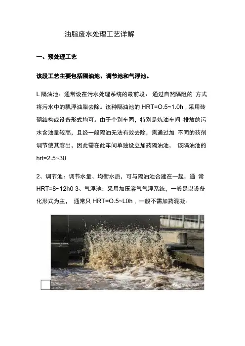 油脂废水处理工艺详解