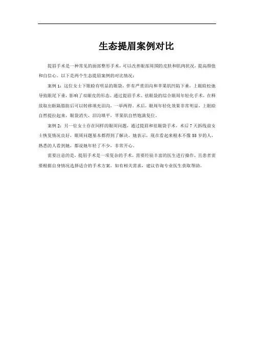 生态提眉案例对比