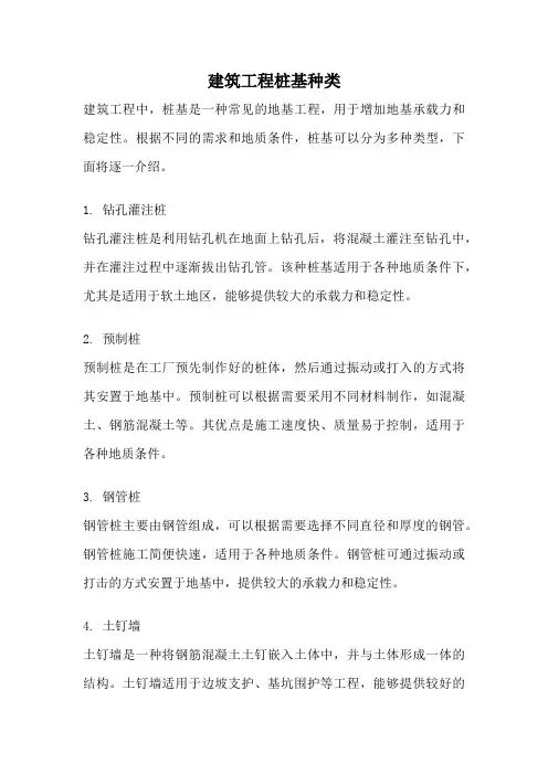 建筑工程桩基种类