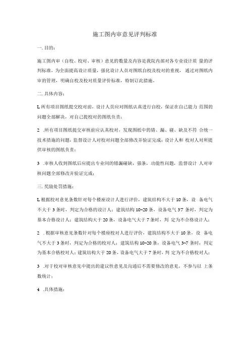 施工图内审质量评价标准