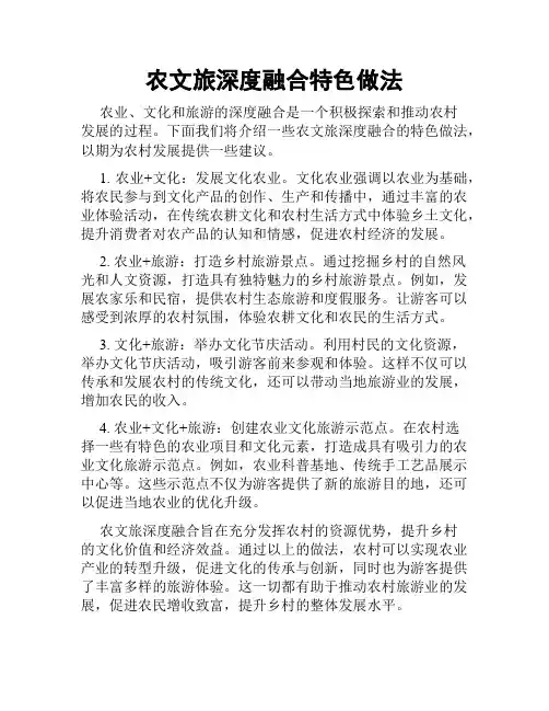 农文旅深度融合特色做法
