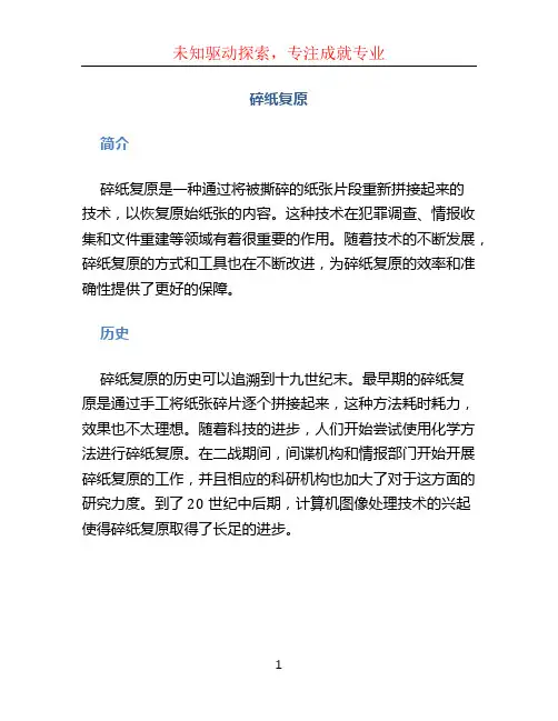 碎纸复原文档