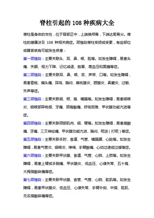 脊柱引起的108种疾病大全