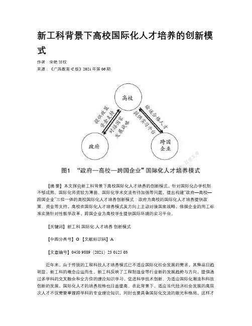新工科背景下高校国际化人才培养的创新模式