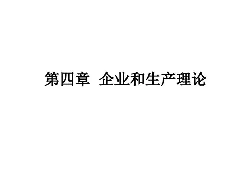 企业和生产理论