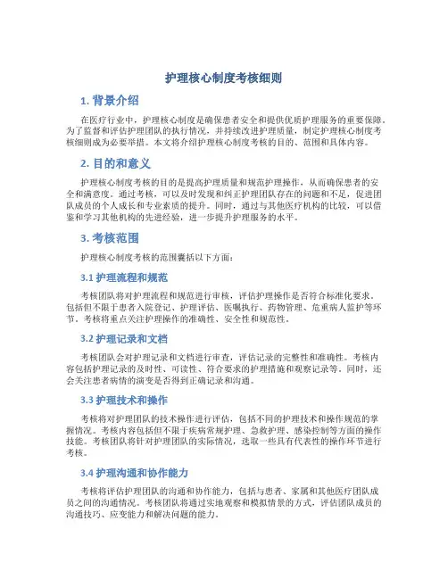 护理核心制度考核细则
