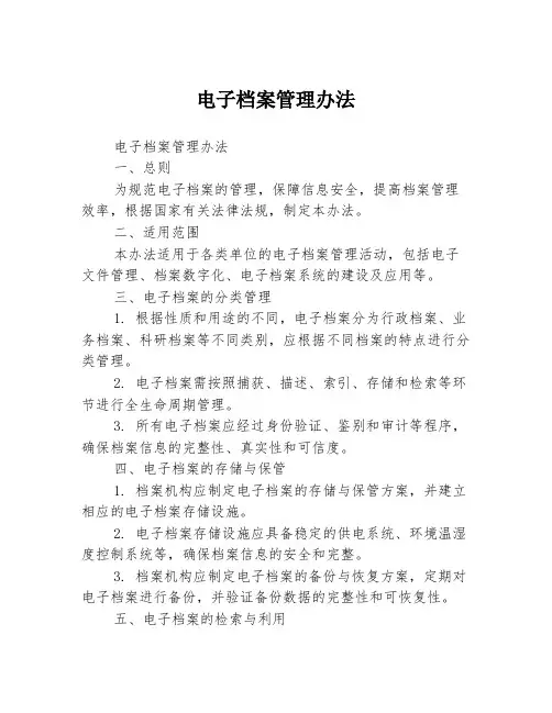 电子档案管理办法