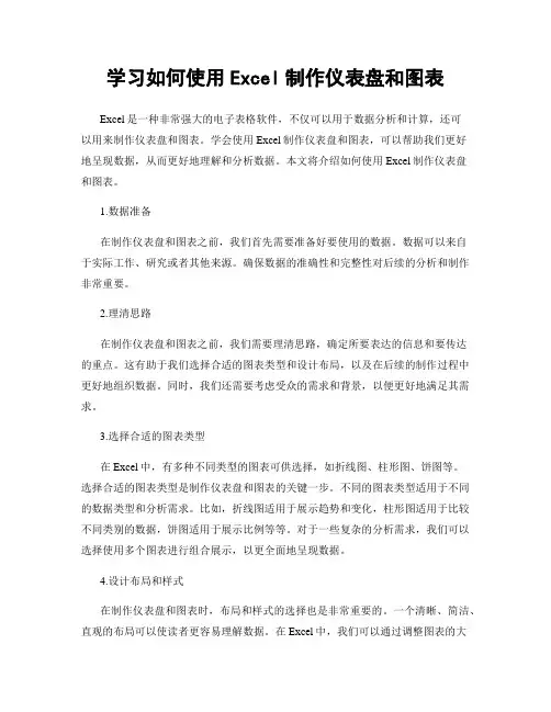学习如何使用Excel制作仪表盘和图表
