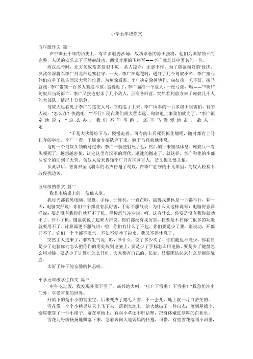 小学五年级作文