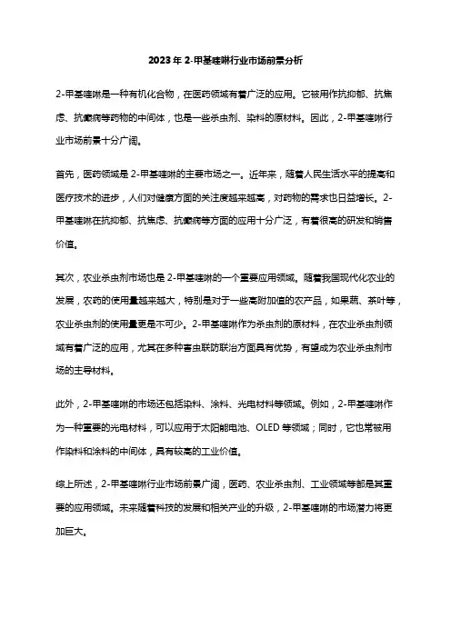 2023年2-甲基喹啉行业市场前景分析