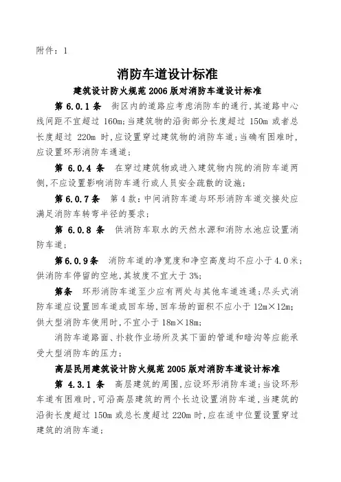 消防车道设计标准
