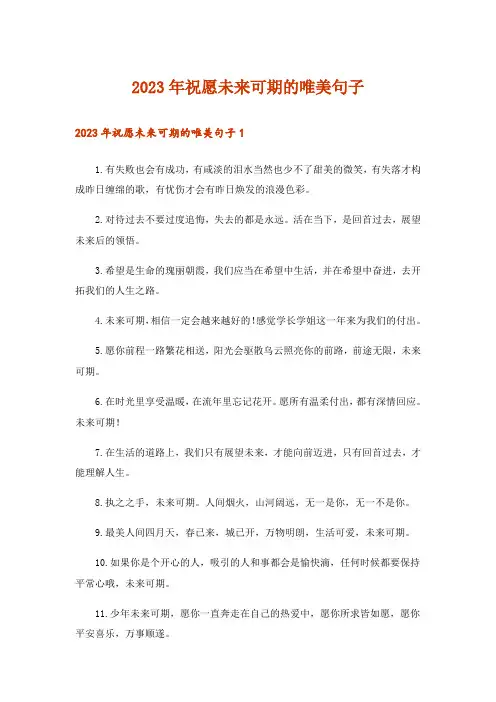 2023年祝愿未来可期的唯美句子_1