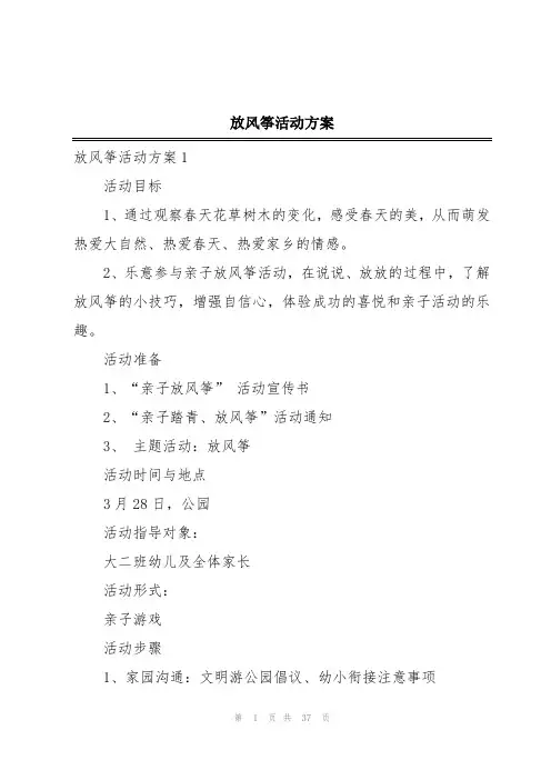 放风筝活动方案