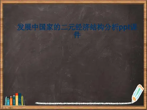 发展中国家的二元经济结构分析详解